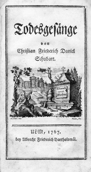 Lot 2198, Auction  101, Schubart, Christian Friedrich Daniel, Todesgesänge + Beigabe