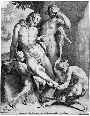 Lot 5708, Auction  102, Muller, Jan Harmensz., Oreade, einem Faun einen Dorn aus dem Fuße ziehend