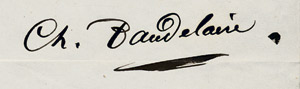 Lot 2007, Auction  106, Baudelaire, Charles, Brief an Eugène Crepet