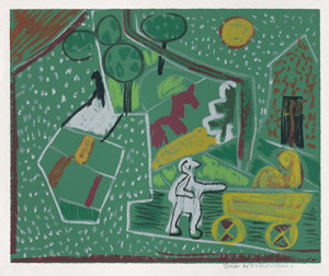 Lot 7283, Auction  108, Kerkovius, Ida, Auf Grün mit Pferdchen