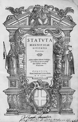 Los 591 - Statuta magnificae civitatis Veronae - Privilegia magnificae civitatis Veronae - 0 - thumb