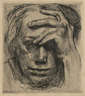 Los 3296 - Kollwitz, Käthe - Selbstbildnis mit Hand an der Stirn - 0 - thumb