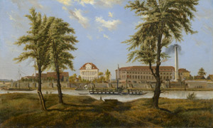 Los 6076 - Deutsch - 1849. Blick auf Schloss Übigau in Dresden mit einem Raddampfer auf der Elbe - 0 - thumb