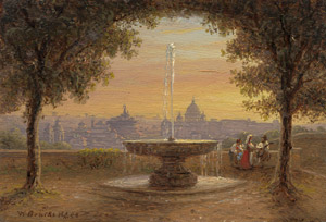 Los 6080 - Brücke, Wilhelm - Blick von der Terrasse des Pincio auf St. Peter in Rom im Abendlicht - 0 - thumb