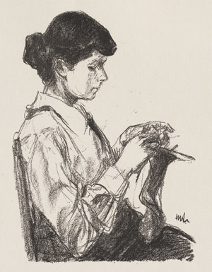 Lot 7229, Auction  112, Liebermann, Max, Strickendes Mädchen