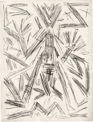 Los 8275 - Penck, A. R. - Ikonografische Menschenfigur als Bildmitte mit komplexer werdender Außenwelt - 0 - thumb