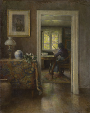 Lot 7168, Auction  113, Hansen-Svaneke, Bertel Mathias, Interieur mit lesender Frau