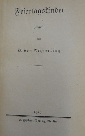 Lot 3238, Auction  117, Keyserling, Eduard von, Feiertagskinder