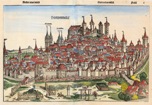 Lot 1025, Auction  122, Schedel, Hartmann, Veduten süddeutscher Städte aus dem "Liber chronicarum"