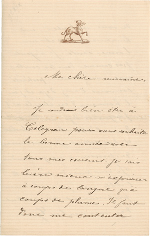 Lot 2446, Auction  122, Toulouse-Lautrec, Henri de, Jugendbrief an seine Patentante