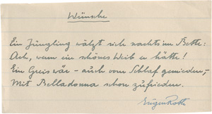 Lot 2340, Auction  123, Roth, Eugen, 4 Gedicht-Manuskripte
