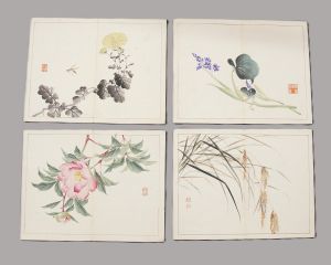 Los 547 - Kan'ei, Nishiyama - 4 Einzelblätter aus dem Kan'ei gafu. Farbholzschnitte. Osaka, Maekawa Zenbei, 1886 - 1 - thumb