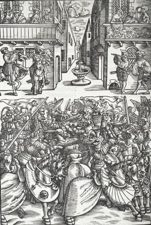 Los 774 - Rüxner, Georg - Anfang, ursprung und herkomen des Thurniers inn Teutscher nation. Simmern, H. Rodler, 1532 - Zweite Ausgabe des zuerst 1530 ebenda erschienen berühmten Turnierbuchs - 4 - thumb