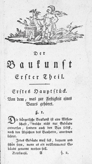 Lot 883, Auction  125, Izzo, Johann Baptisz, Anleitung zur bürgerlichen Baukunst für die deutschen Schulen. Wien, Schulanstalt, 1795