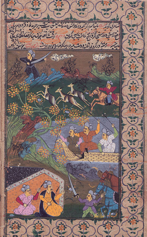 Los 1095 - Indopersische Miniaturen - Arabische Handschrift auf Papier mit 10 figürlichen Miniaturen in Deckfarben und Silberhöhung. Indopersischer Raum Ende 19. Jahrhundert - 0 - thumb