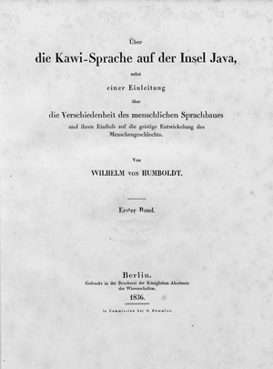 Lot 1621, Auction  125, Humboldt, Wilhelm von, Über die Kawi-Sprache auf der Insel Java. Berlin, Königliche Akademie der Wissenschaften, 1836-1839. - Erste Ausgabe
