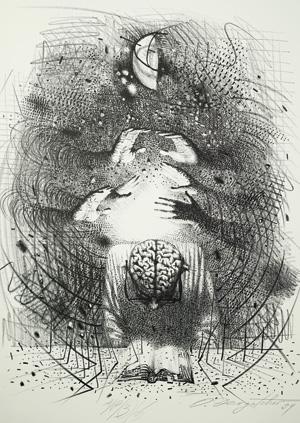 Lot 3067, Auction  125, Dergatchov, Oleg, Franz Kafka. Do Press 1994. - 12 Lithografien. 30 Exemplare