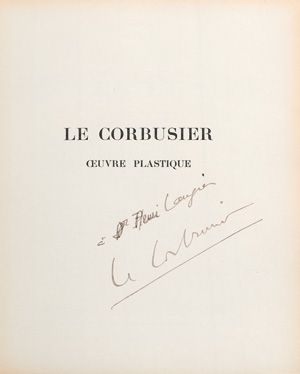 Los 3439 - Le Corbusier - Oeuvre plastique. Paris, Albert Motancé, 1938. - Widmungsexemplar - 0 - thumb