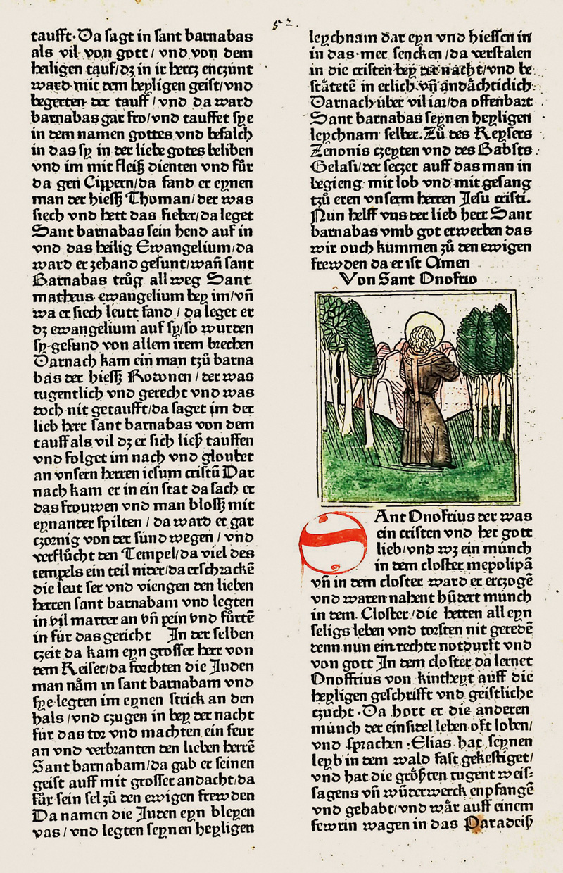 Lot 702, Auction  125, Voragine, Jacobus de, Einzelblatt aus "Der Heiligen Leben. Band 2, Sommerteil". Augsburg, Günther Zainer, 1472. - Wohl aus der ersten Ausgabe