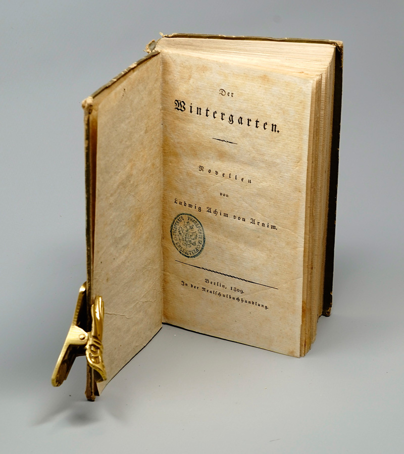 Lot 1504, Auction  125, Arnim, Ludwig Achim von, Der Wintergarten. Novellen. Berlin, Realschulbuchhandlung, 1809