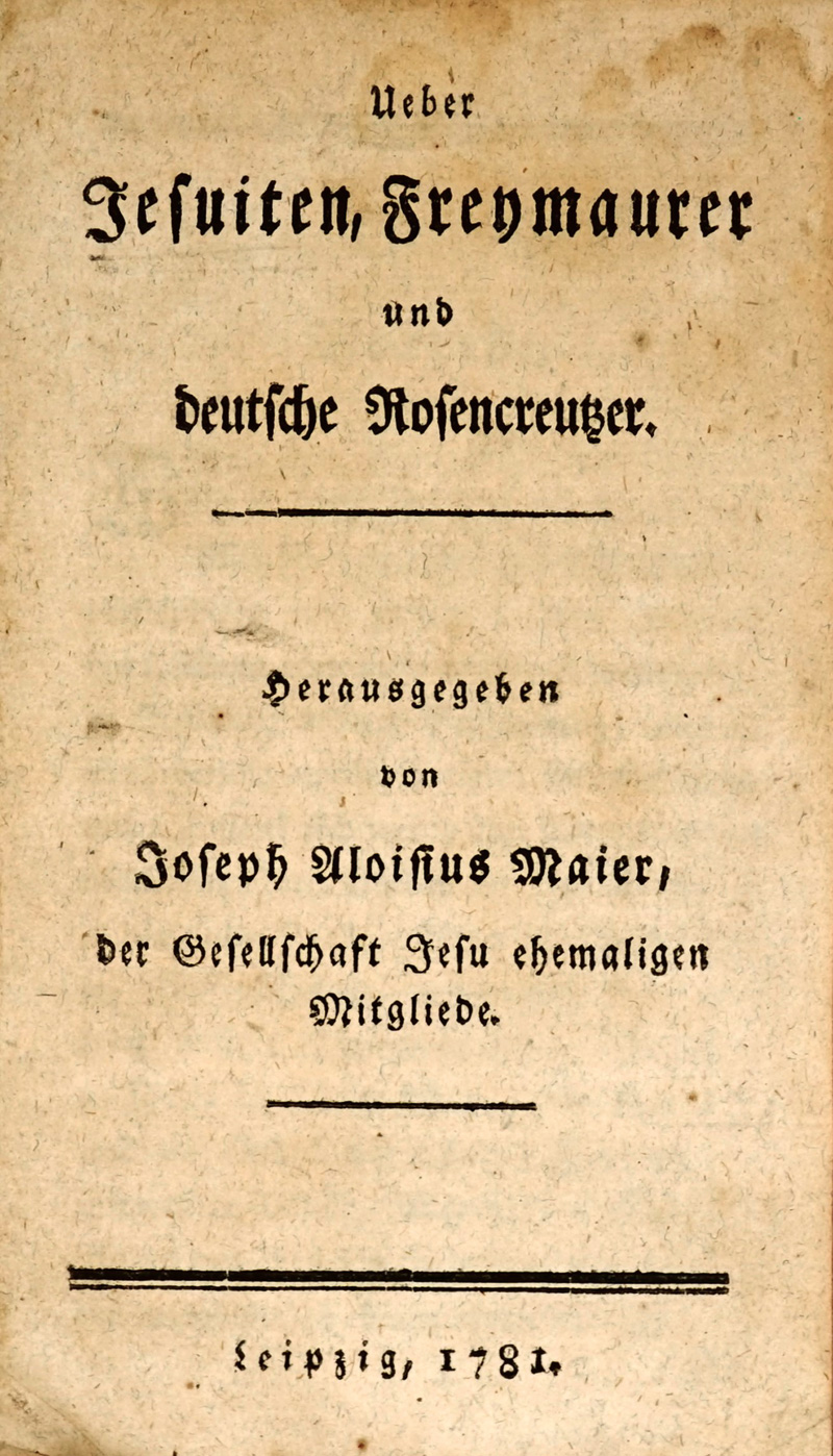 Lot 1639, Auction  125, Knigge, Adolph, Ueber Jesuiten, Freymaurer und deutsche Rosencreutzer. Leipzig (d. i. Frankfurt, Brönner) 1781