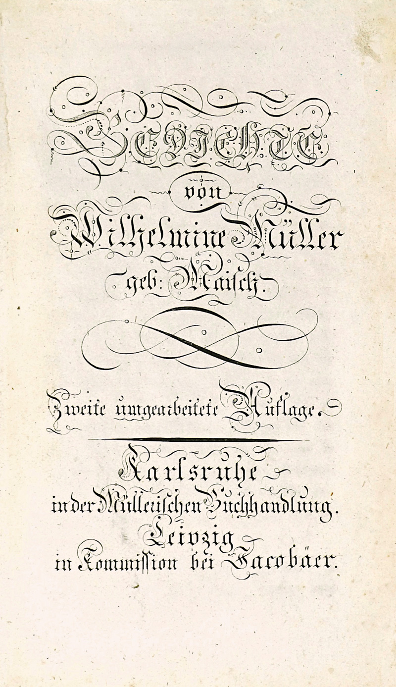 Lot 1672, Auction  125, Müller, Wilhelmine, Gedichte. Karlsruhe, Müller und Leipzig, Jacobäer, 1806