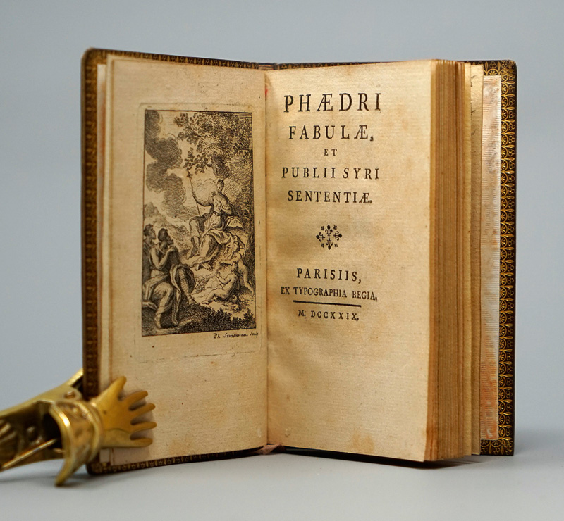 Lot 1681, Auction  125, Phaedrus, Fabulae, et Publii Syri sententiae. Paris, Typographia Regia, 1729. - Kleinformatdruck mit den Sedanoise-Lettern 