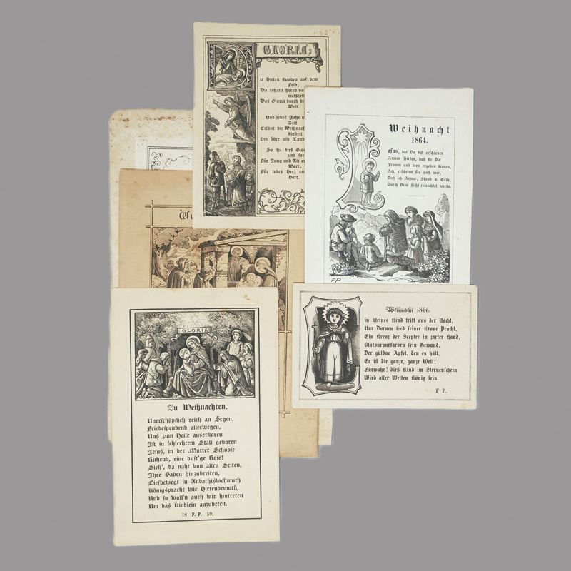 Lot 1837, Auction  125, Pocci, Franz Graf von, Weihnachtskarten. Sammlung von 6  Grußkarten. München 1854-1866