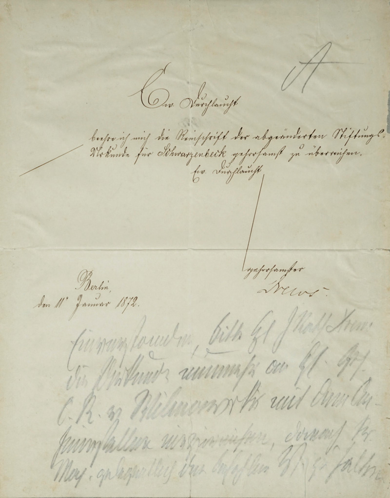 Lot 2088, Auction  125, Bismarck, Otto Fürst von, Schriftstück zu einer Urkunde