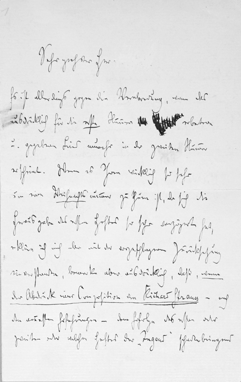 Lot 2186, Auction  125, Strauss, Richard, Früher Brief an die Zeitschrift "Jugend". 1896 + Beigaben