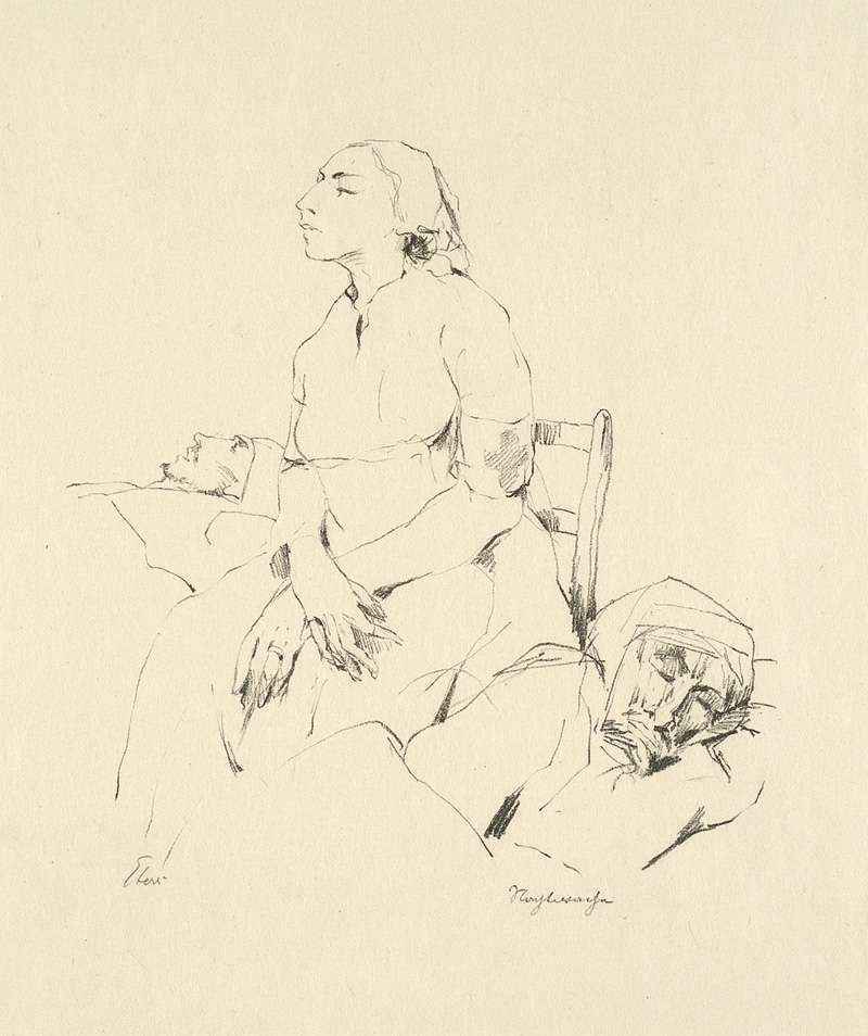 Lot 3081, Auction  125, Ebers, Hermann, Die Opfer. 10 Steinzeichnungen. München, Goltzverlag, 1915. - Vorzugsausgabe. 25 Exemplare