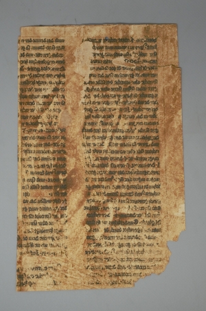 Los 1003 - Magdeburger Stadtrecht - 2 Fragmente. Gotische Textura in Braunschwarz und Rot. Spiegelabklatsch - 2 - thumb