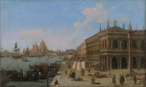 Lot 6034, Auction  126, Bison, Giuseppe Bernardino, Blick von der Piazzetta auf den Canale Grande und Santa Maria della Salute