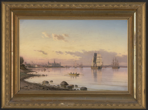 Los 6110 - Baagøe, Carl Emil - Ansicht des Hafens von Helsingør mit Schloss Kronburg - 1 - thumb