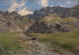 Lot 6117, Auction  126, Bertin, Alexandre Charles, "Une source dan les Alpes": Quelle in den Alpen