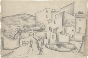 Lot 7106, Auction  126, Henri, Florence, Südliches Dorf mit zwei Männern