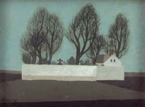 Lot 7160, Auction  126, Beneš, Vlastimil, Friedhof mit Bäumen
