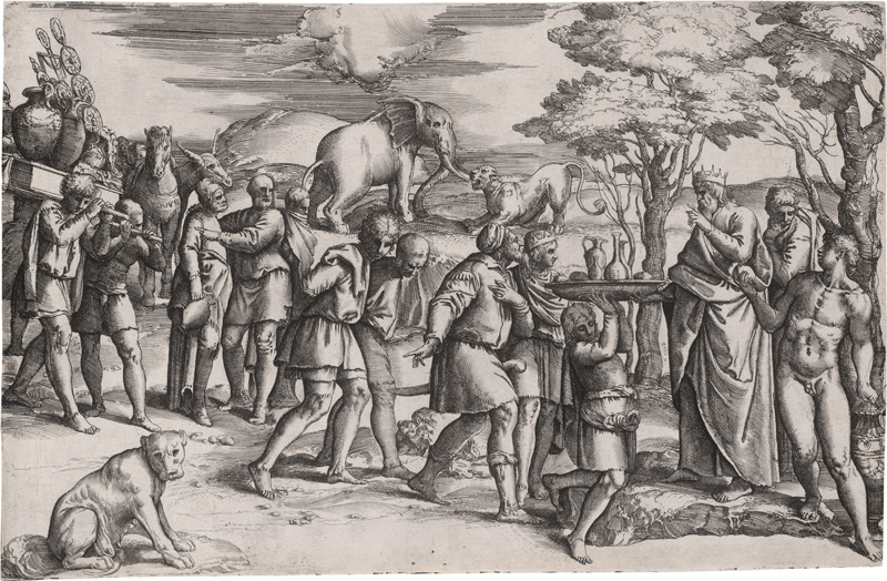 Lot 5120, Auction 126, Franco, Giovanni Battista, Melchisedek bietet Abraham Brot und Wein an