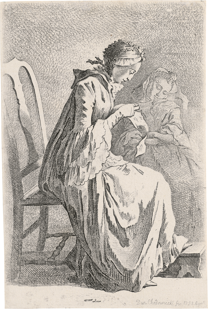 Lot 5278, Auction 126, Chodowiecki, Daniel Nikolaus, Die beiden sitzenden Damen (Demoiselle Quantin und die Gattin des Künstlers)