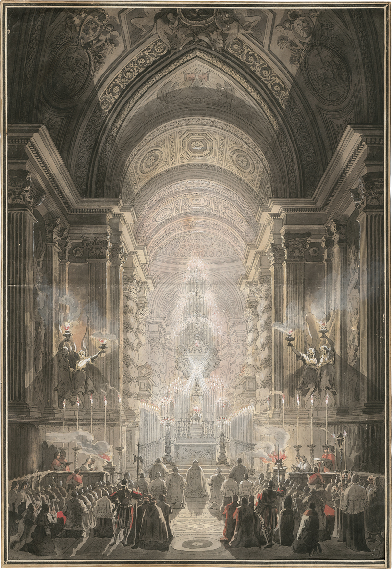 Lot 5282, Auction 126, Desprez, Louis-Jean, Die Cappella Paolina im Vatikan bei festlicher Beleuchtung