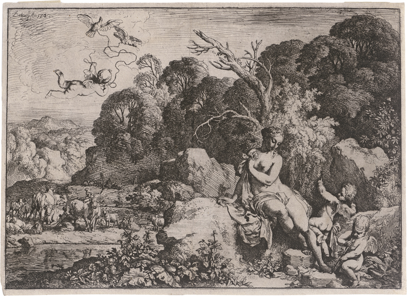 Lot 5286, Auction 126, Dietrich, Christian Wilhelm Ernst, Venus mit den Liebesgöttern in einer Landschaft