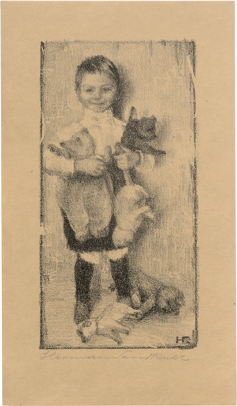 Lot 5459, Auction  126, Sandkuhl, Hermann, Knabe mit zwei Hunden 