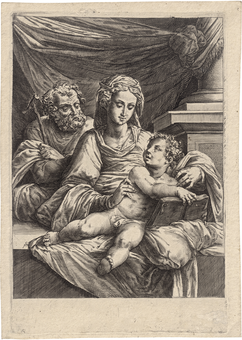 Lot 5477, Auction 126, Alberti, Cherubino, Die Madonna, der hl. Josef und das Christkind mit dem aufgeschlagenen Buch