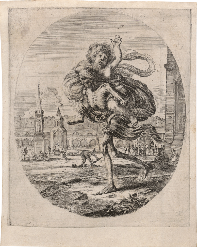 Lot 5498, Auction 126, Bella, Stefano della, Der Tod mit dem Kind auf dem Rücken