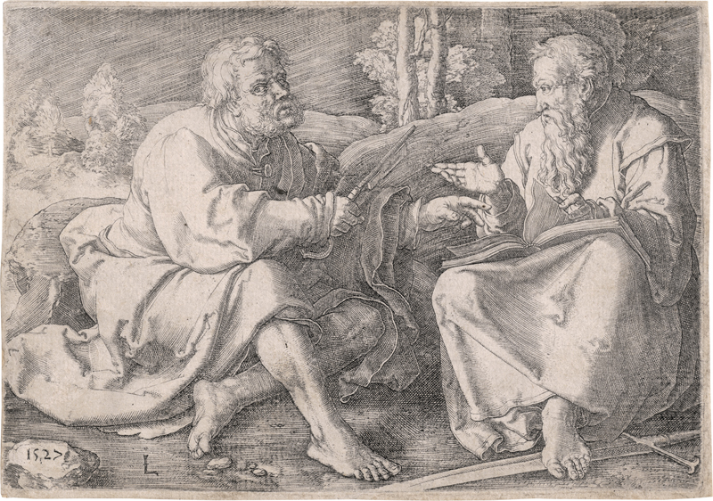 Lot 5611, Auction  126, Leyden, Lucas van, Die hll. Petrus und Paulus in einer Landschaft