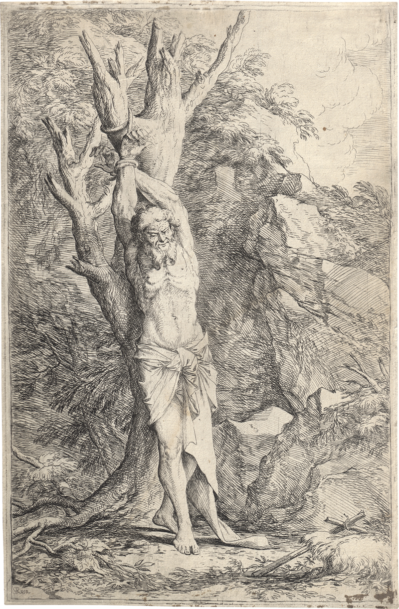 Lot 5685, Auction  126, Rosa, Salvator, Albert, der Gefährte des hl. Wilhelm, an einen Baum gebunden