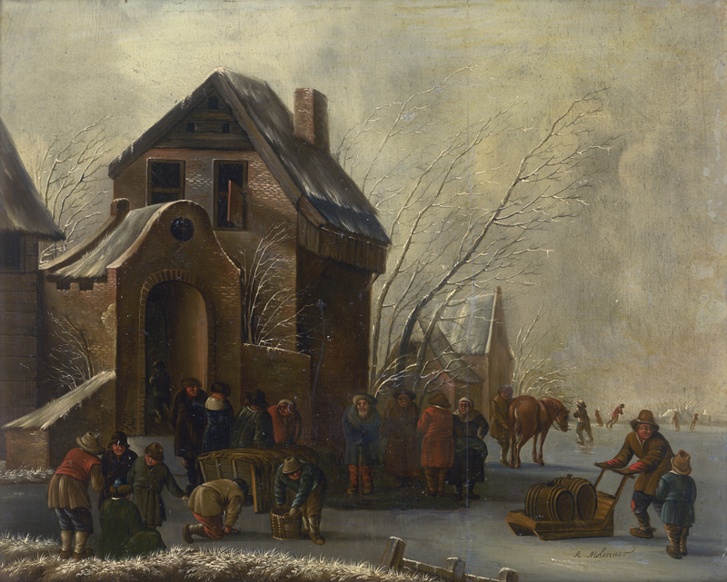 Lot 6026, Auction  126, Niederländisch, 17. Jh. Winterliches Eisvergnügen