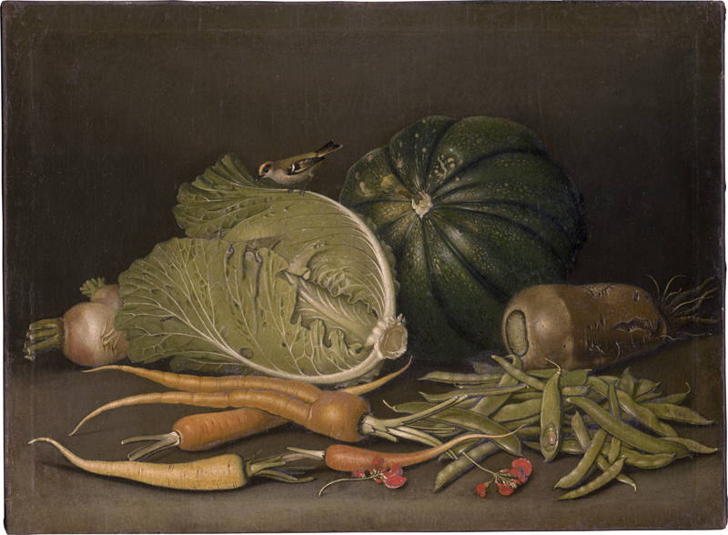 Lot 6043, Auction  126, Beck, Jacob Samuel, Gemüsestillleben mit Weißkohl, Kürbis ...  und einem Fink