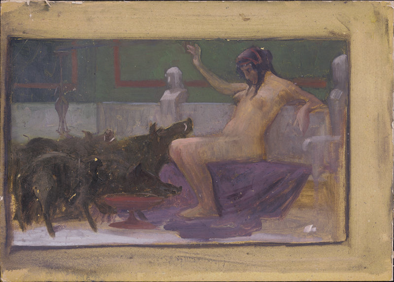 Lot 6180, Auction 126, Lipinsky, Sigmund, Circe verwandelt die Gefährten des Odysseus in Schweine