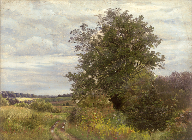 Lot 6195, Auction  126, Kyhn, Vilhelm, Sommerliche Landschaftspartie mit wolkenreichem Himmel